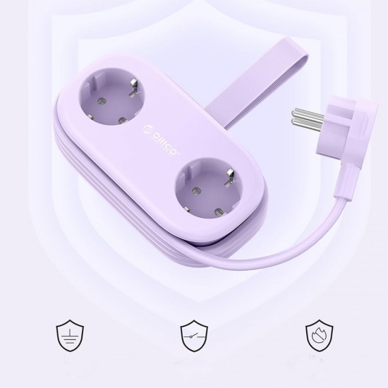 Orico AP3 65W GaN 6in1 Power Strip 2x AC + 2x USB-A + 2x USB-C - Purple