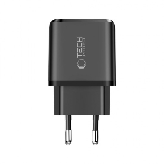 Ładowarka sieciowa Tech-Protect NCA65W-GAN PD 65W / QC3.0 2-Porty - czarna