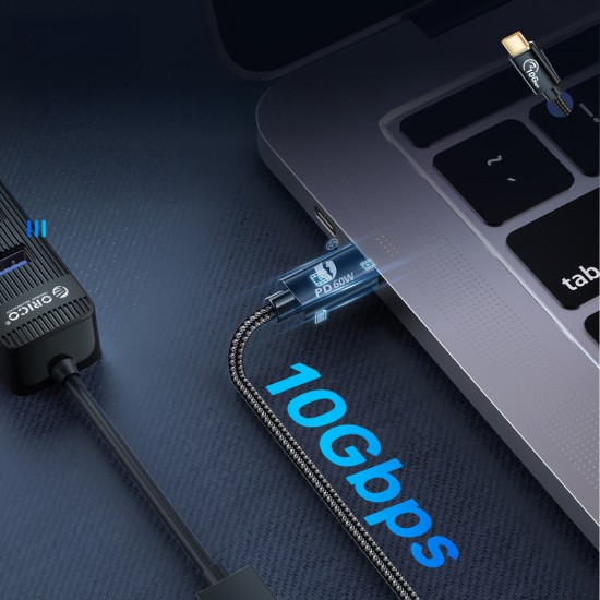Orico CAF31 USB-C - USB-A 3.1 Gen 2 10Gbps 1m OTG adapter - black