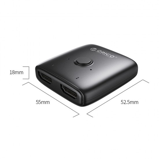 Orico AS2-A1 HDMI Adapter Bi-directional Splitter - Black