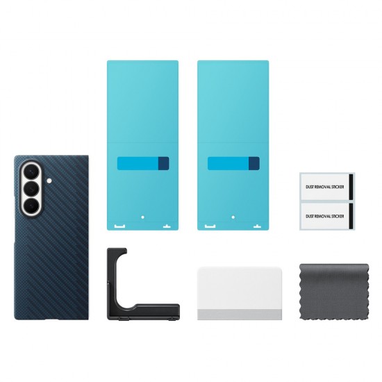 Samsung Carbon Magnet Case for Samsung Galaxy Z Fold 8 Ultra compatible with MagSafe + 2 anti-reflective films - navy blue