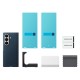 Samsung Carbon Magnet Case for Samsung Galaxy Z Fold 8 Ultra compatible with MagSafe + 2 anti-reflective films - navy blue