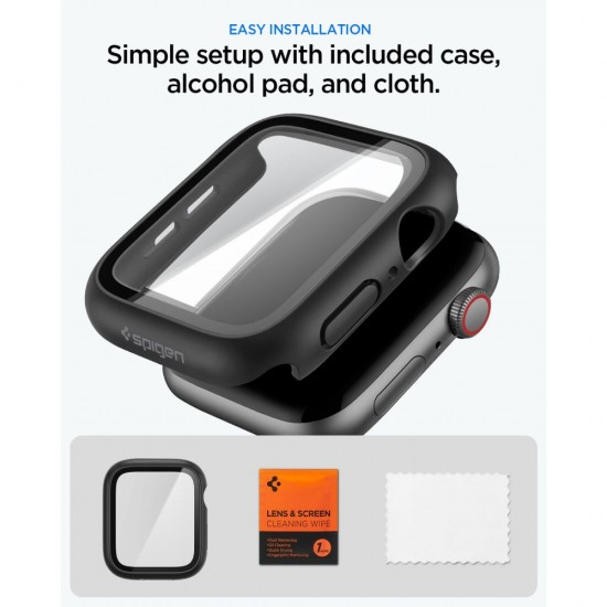 Etui Spigen Thin Fit 360 na Apple Watch 44 mm - czarne