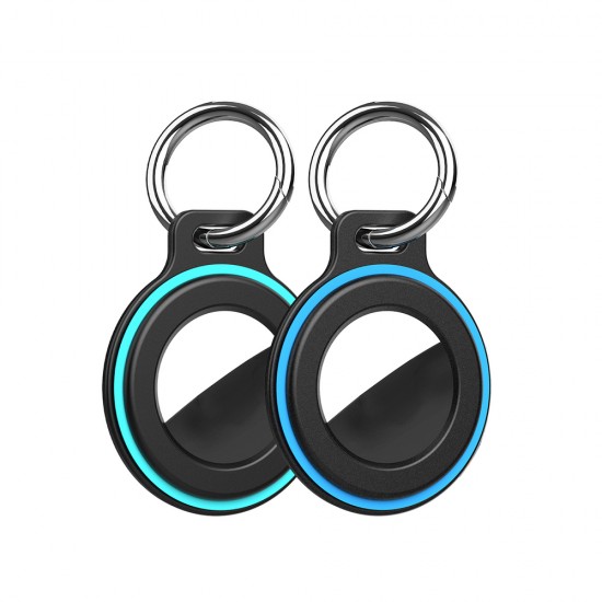 Airtag case with spring buckle, set of 2 - black