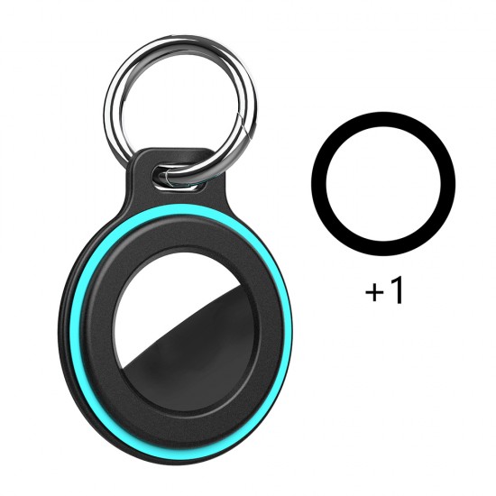 Airtag case with spring buckle, set of 2 - black