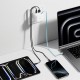 Cuktech AD653W 67W GaN 2x USB-C + USB-A Wall Charger with 70cm Retractable USB-C Cable - White
