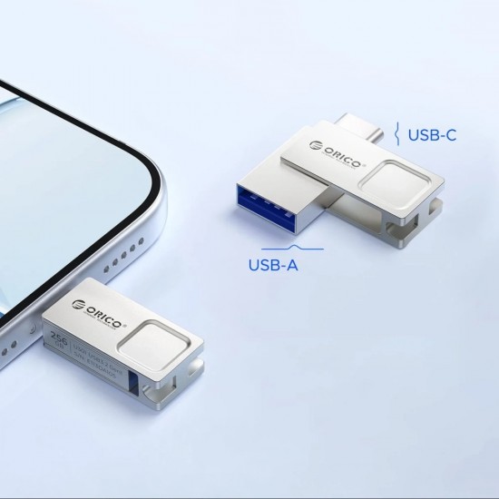Orico U301 32GB USB-A USB-C USB 3.2 Gen 1 Pendrive - Silver