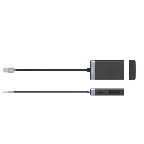 Orico CL4D-A3 USB-A 3.0 SD microSD CF MS 5 Gb/s Memory Card Reader - Black and Silver