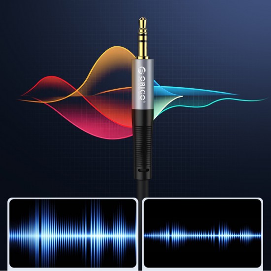 Orico AXRF audio cable mini jack 3.5 mm to 2x RCA female 5 m - black