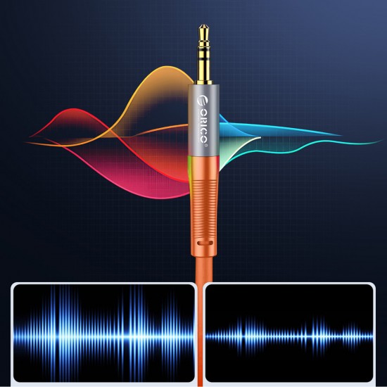 Orico AXRF audio cable mini jack 3.5 mm to 2x RCA female 3 m - orange