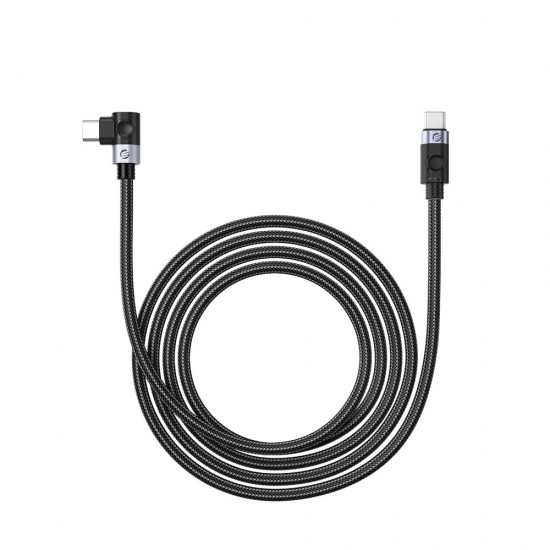 C2C PD100W Laptop Fast Charging Cable (Right Angle) black 0.5m