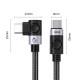 C2C PD100W Laptop Fast Charging Cable (Right Angle) black 0.5m