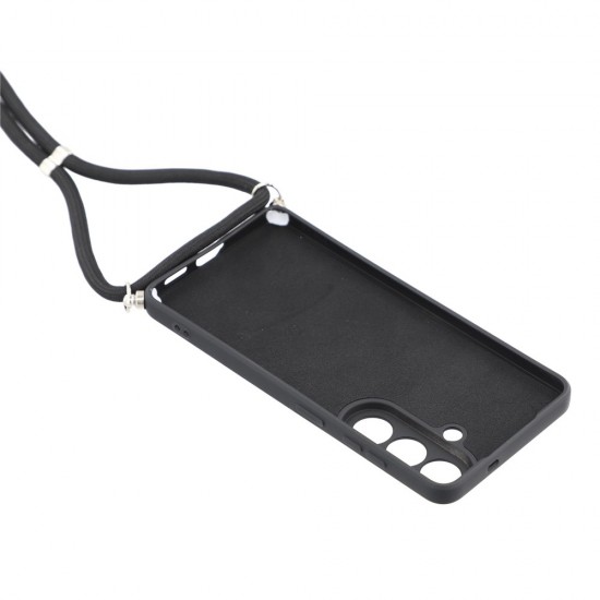 Samsung Galaxy S26 Case with Fiber Lining and Crossbody Strap - Black