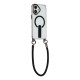iPhone 17 case with stand, short strap (30 cm) and long strap (120 cm), compatible with MagSafe - black