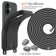 iPhone 17 TPU Case with Card Holder and Crossbody Lanyard - Black