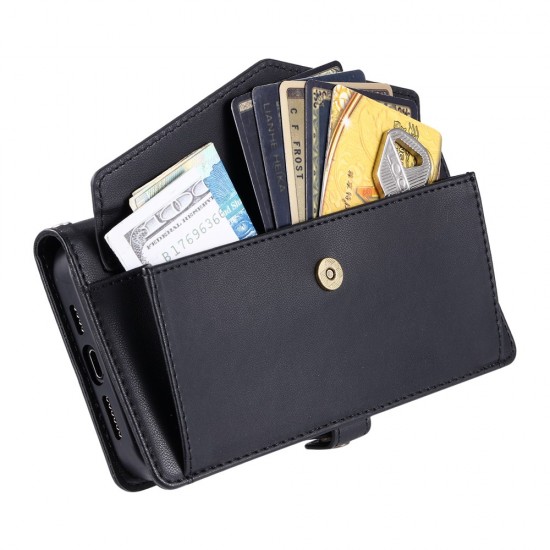 Samsung Galaxy A56 5G Leather Wallet Case with Stand Function and Straps - Black