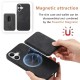 Synthetic Leather iPhone 17 Case with Detachable MagSafe Compatible Card Holder - Black