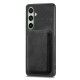 Samsung Galaxy A56 5G Faux Leather Case with Detachable Card Holder, MagSafe Compatible - Black