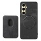 Samsung Galaxy A56 5G Faux Leather Case with Detachable Card Holder, MagSafe Compatible - Black