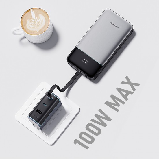 Cuktech LPB252N 120W 25000mAh Powerbank with Built-in USB-C Cable - Gray