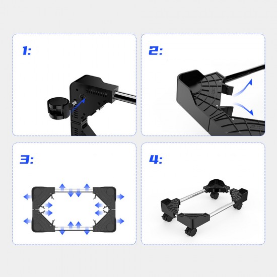 Orico CPB4 Adjustable Computer Stand with Wheels - Black