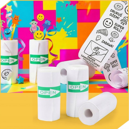 HURC-S10 self-adhesive rolls for HURC10/ Wozinsky WDT-01/WDT-02/WDT-03/WDT-04/WDT-05 thermal camera printer - white (5 pcs.)