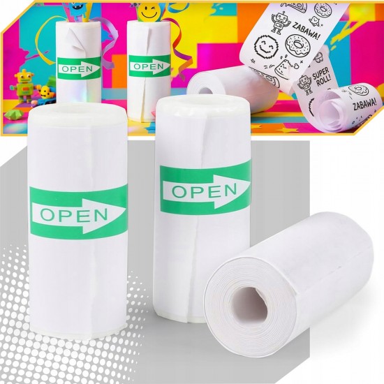 HURC-S10 self-adhesive rolls for HURC10/ Wozinsky WDT-01/WDT-02/WDT-03/WDT-04/WDT-05 thermal camera printer - white (5 pcs.)