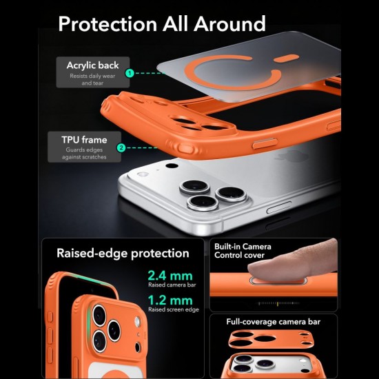 ESR Classic Hybrid MagSafe Case for iPhone 18 Pro Max / 17 Pro Max - Orange