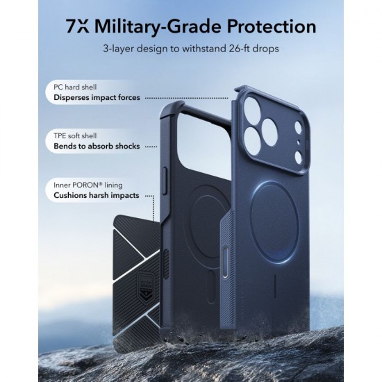 ESR Cyber ​​Tough MagSafe Case for iPhone 18 Pro Max / 17 Pro Max - Navy Blue