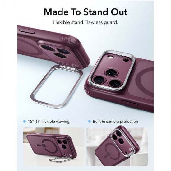 ESR Classic Hybrid Kickstand MagSafe Case for iPhone 18 Pro / 17 Pro - Dark Cherry Matte