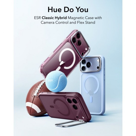 ESR Classic Hybrid Kickstand MagSafe case for iPhone 18 Pro Max / 17 Pro Max - dark cherry matte