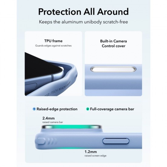 ESR Classic Hybrid Kickstand MagSafe Case for iPhone 18 Pro Max / 17 Pro Max - Light Blue Matte