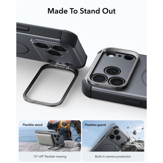 ESR Cyber ​​Tough Kickstand MagSafe Case for iPhone 18 Pro / 17 Pro - Gray