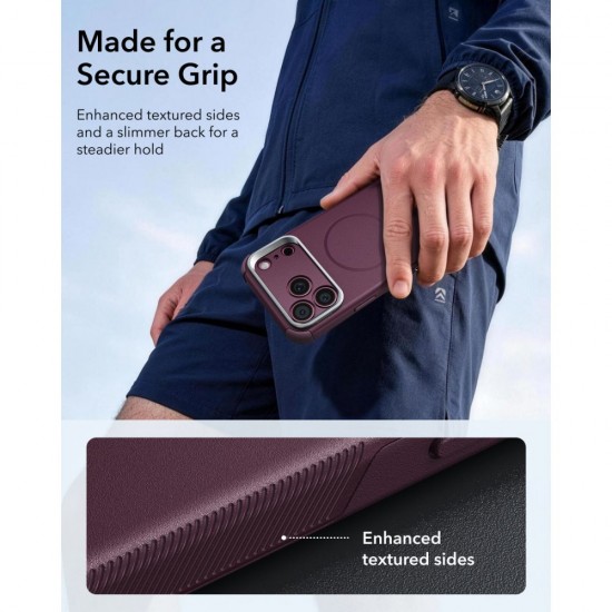 ESR Cyber ​​Tough Kickstand MagSafe case for iPhone 18 Pro Max / 17 Pro Max - dark cherry