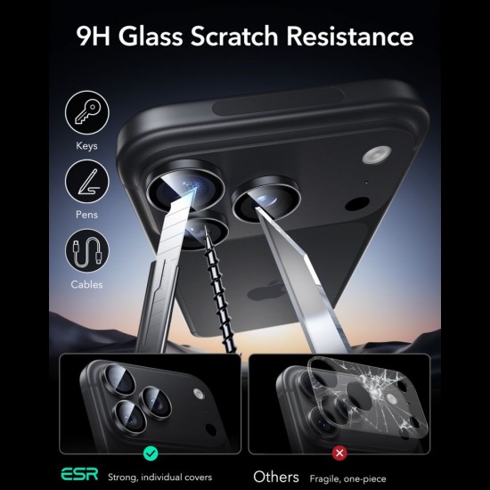 ESR Armorite Camera Protector Tempered Glass for iPhone 18 Pro / 18 Pro Max - Black