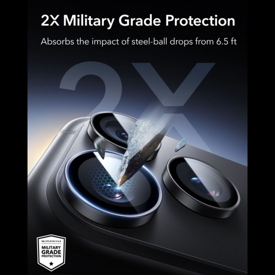 ESR Armorite Camera Protector 2-Pack Tempered Glass for iPhone 18 Pro / 18 Pro Max - Black