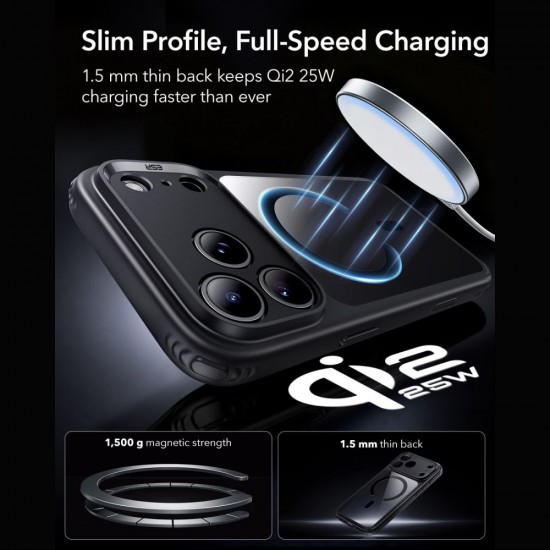 ESR Classic Hybrid MagSafe Case for iPhone 18 Pro Max / 17 Pro Max - Clear Black