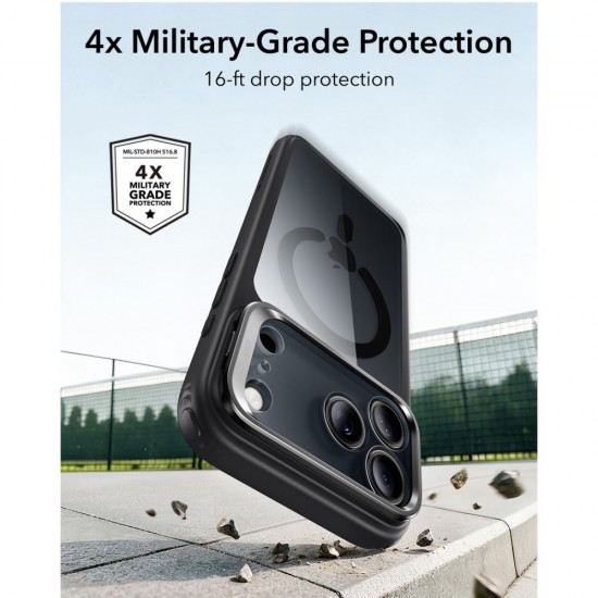 ESR Classic Hybrid Kickstand MagSafe Case for iPhone 18 Pro Max / 17 Pro Max - Clear Black
