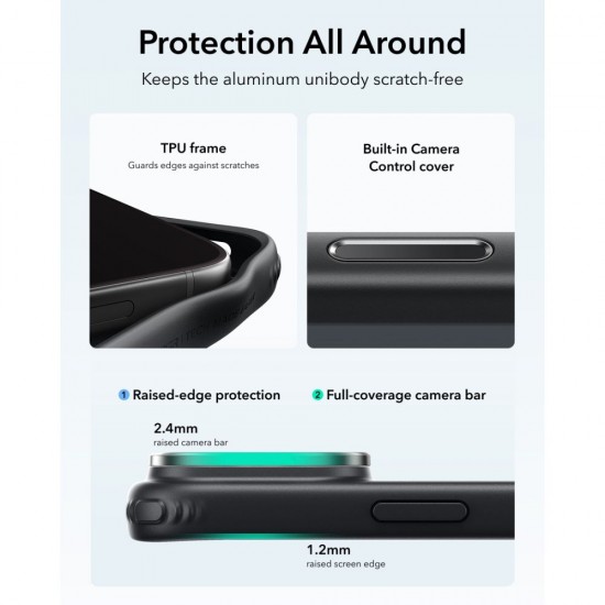 ESR Classic Hybrid Kickstand MagSafe Case for iPhone 18 Pro Max / 17 Pro Max - Clear Black