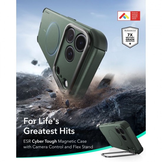 ESR Cyber ​​Tough Kickstand MagSafe Case for iPhone 18 Pro Max / 17 Pro Max - Green