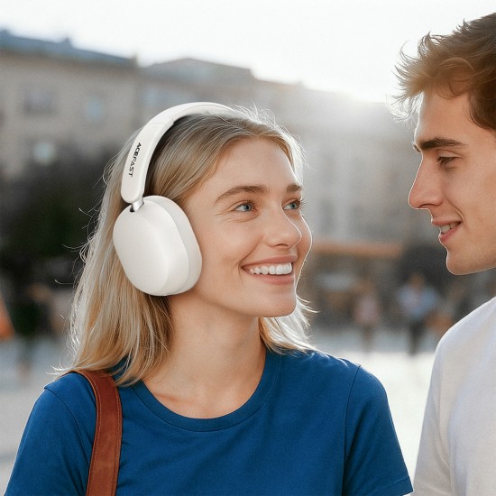 Acefast H12 Wireless On-Ear Bluetooth 5.4 Headphones with ANC - White