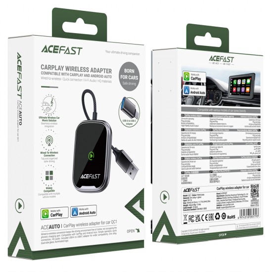 Acefast QC1 Wireless Car Adapter - Gray