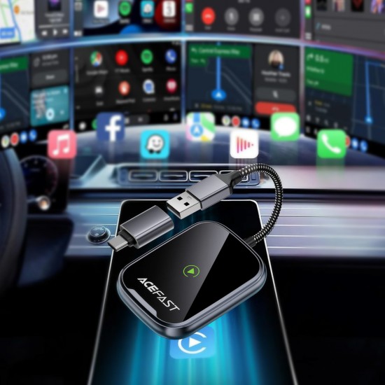 Acefast QC1 Wireless Car Adapter - Gray