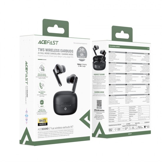 Acefast W7 TWS in-ear wireless headphones with ENC - black