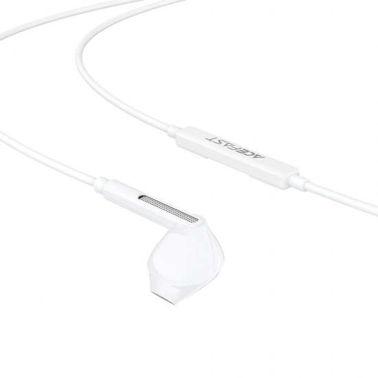 Acefast L14 in-ear wired headphones with 3.5 mm mini jack microphone - white