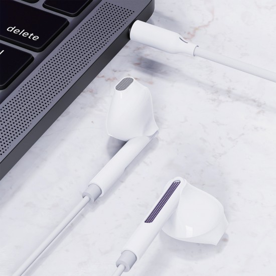 Acefast L14 in-ear wired headphones with 3.5 mm mini jack microphone - white