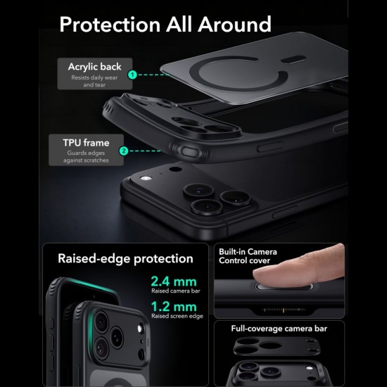 ESR Classic Hybrid MagSafe Case for iPhone 18 Pro / 17 Pro - Black