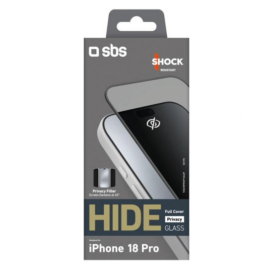 SBS Hide Full Cover Privacy Glass for iPhone 18 Pro 0.33mm