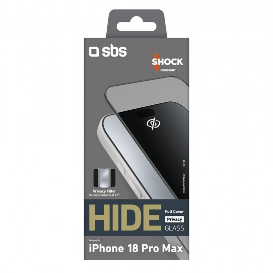 SBS Hide Full Cover Privacy Glass for iPhone 18 Pro Max 0.33mm