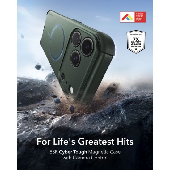 ESR Cyber ​​Tough MagSafe Case for iPhone 18 Pro / 17 Pro - Green